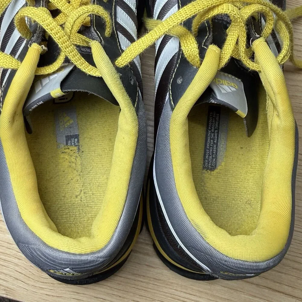 Adidas Marathon 10 Mens Shoes Size 8.5 Yellow Gray Running Workout Hawkeyes Iowa